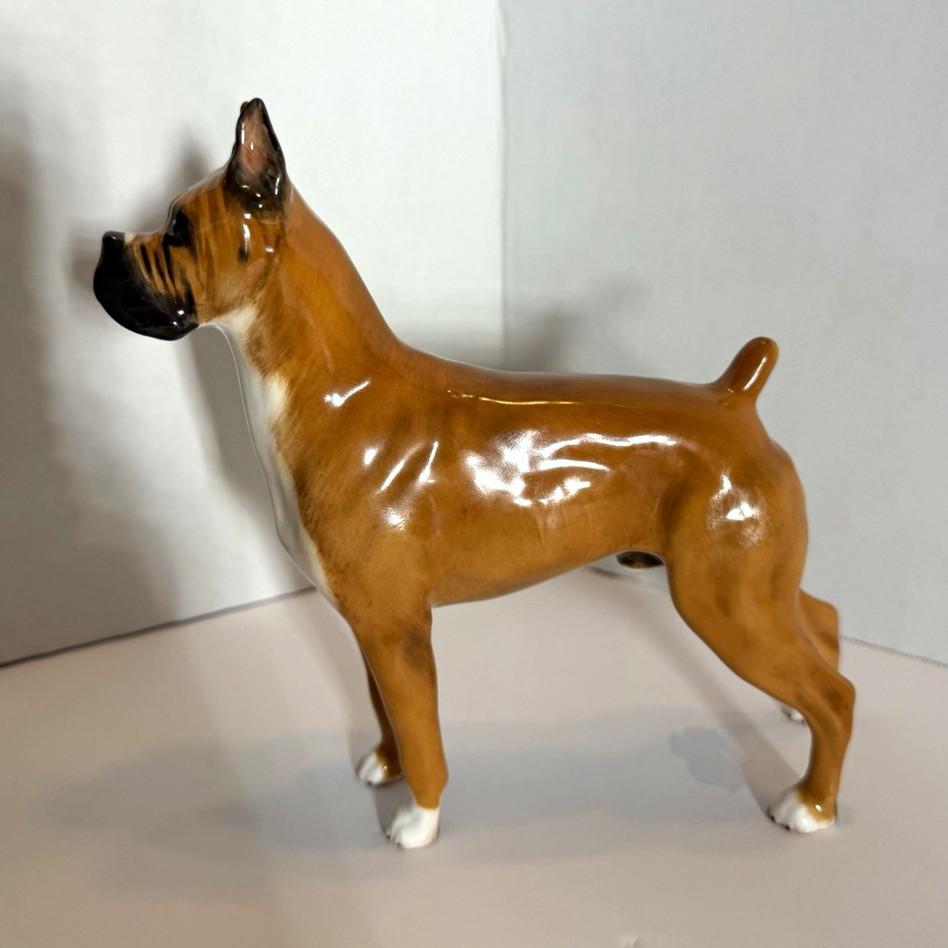 Vintage Royal Doulton Boxer Dog Figurine Warlord of Mazelaine England
