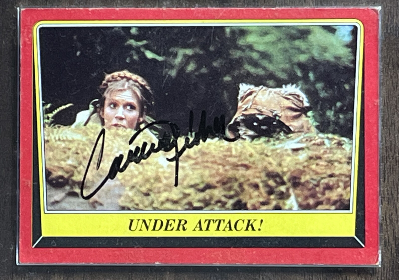 1983 Return of the Jedi Topps Carrie Fisher Princess Leia Signed Autographed