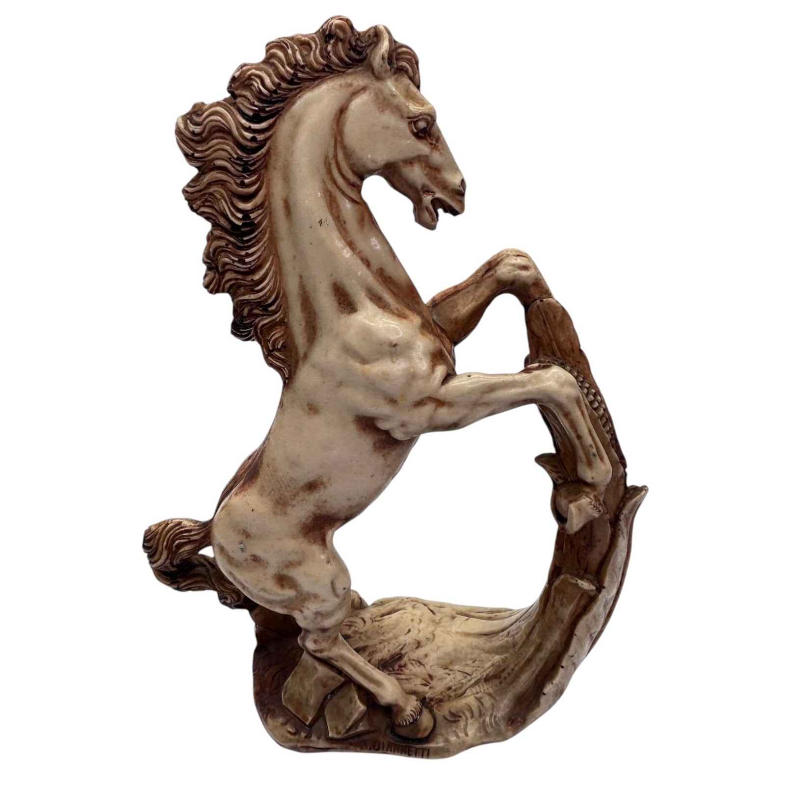 Vintage MCM Italian Resin Carved Horse Sculpture Figurine Signed by A. Giannetti Vintage MCM Italian Resin Carved Horse Sculpture Figurine Signed by A. Giannetti