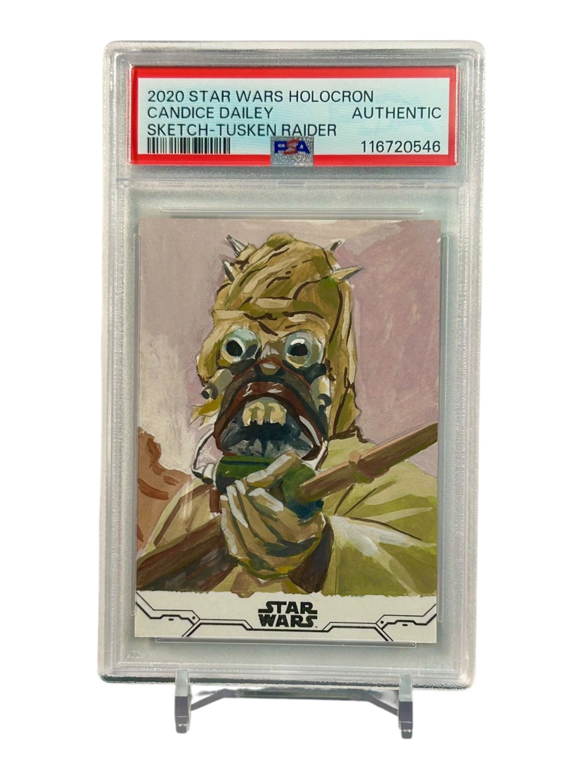 2020 Topps Star Wars Holocron Tusken Raider Sketch by Candice Dailey PSA Auth 2020 Topps Star Wars Holocron Tusken Raider Sketch by Candice Dailey PSA Auth