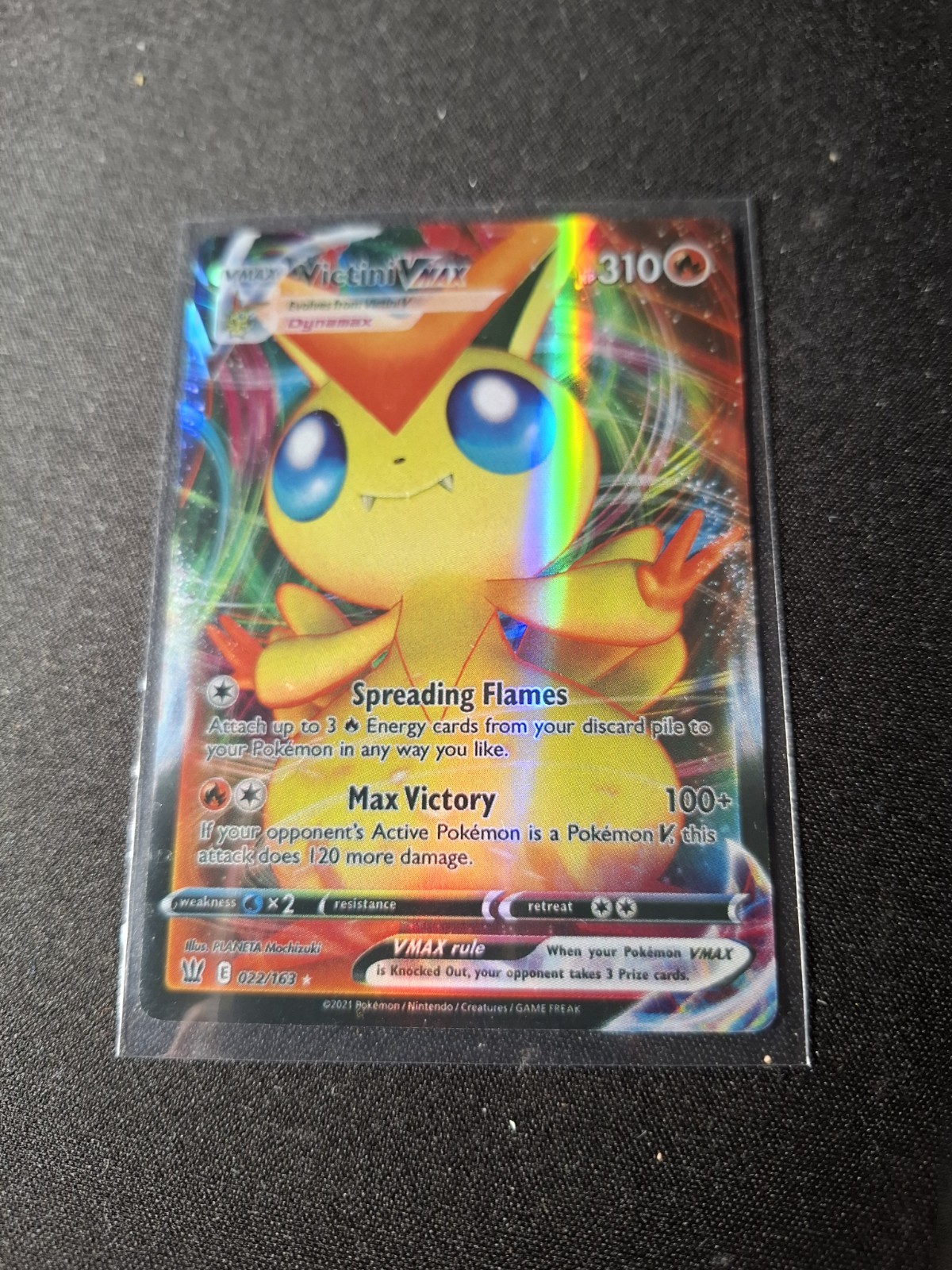 Victini Vmax 022/163 ULTRA RARE Holo Battle Styles Pokemon Card Full Art Victini Vmax 022/163 ULTRA RARE Holo Battle Styles Pokemon Card Full Art
