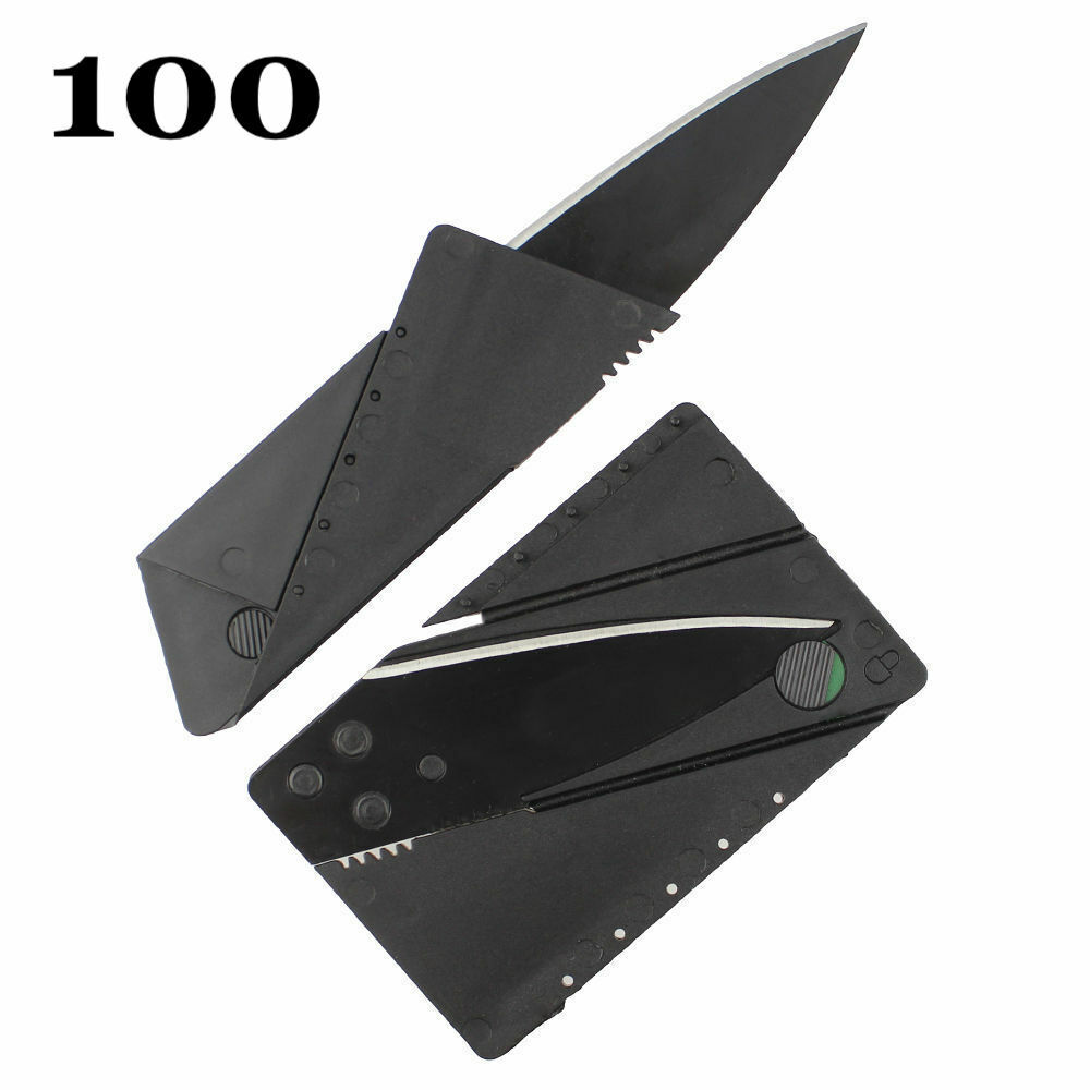 100X Credit Card Knives Folding Wallet Thin Pocket Survival Micro Knife Bulk LOT