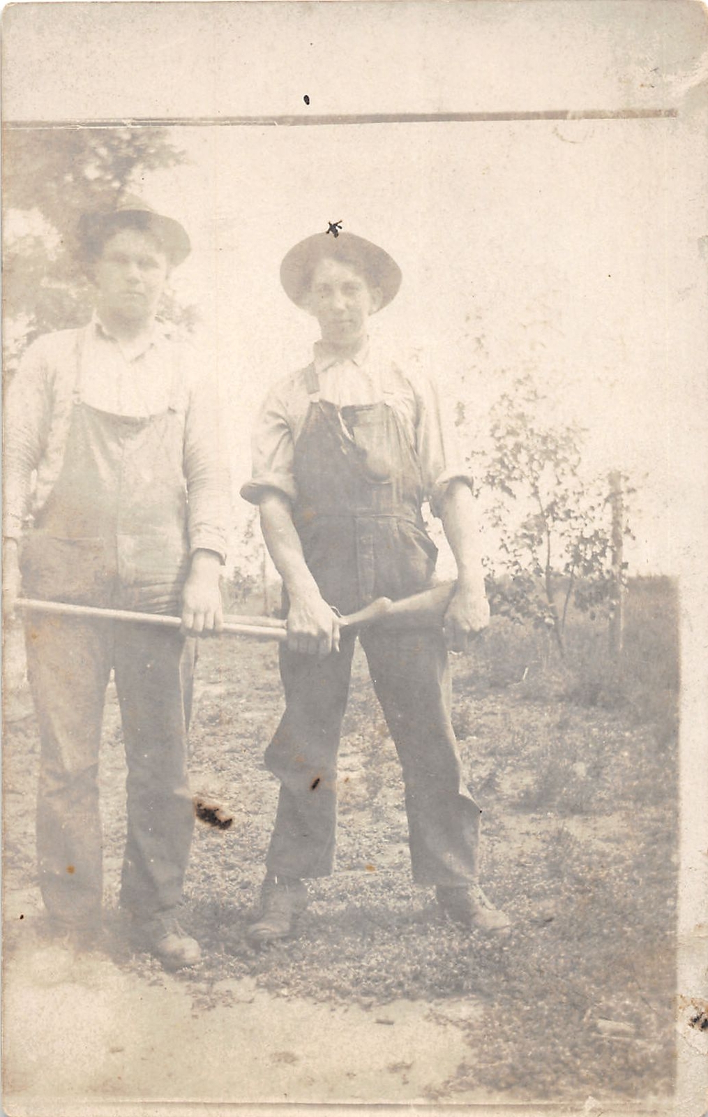 J65/ Interesting RPPC Postcard c1910 Boys Rifle Gun Overalls 372