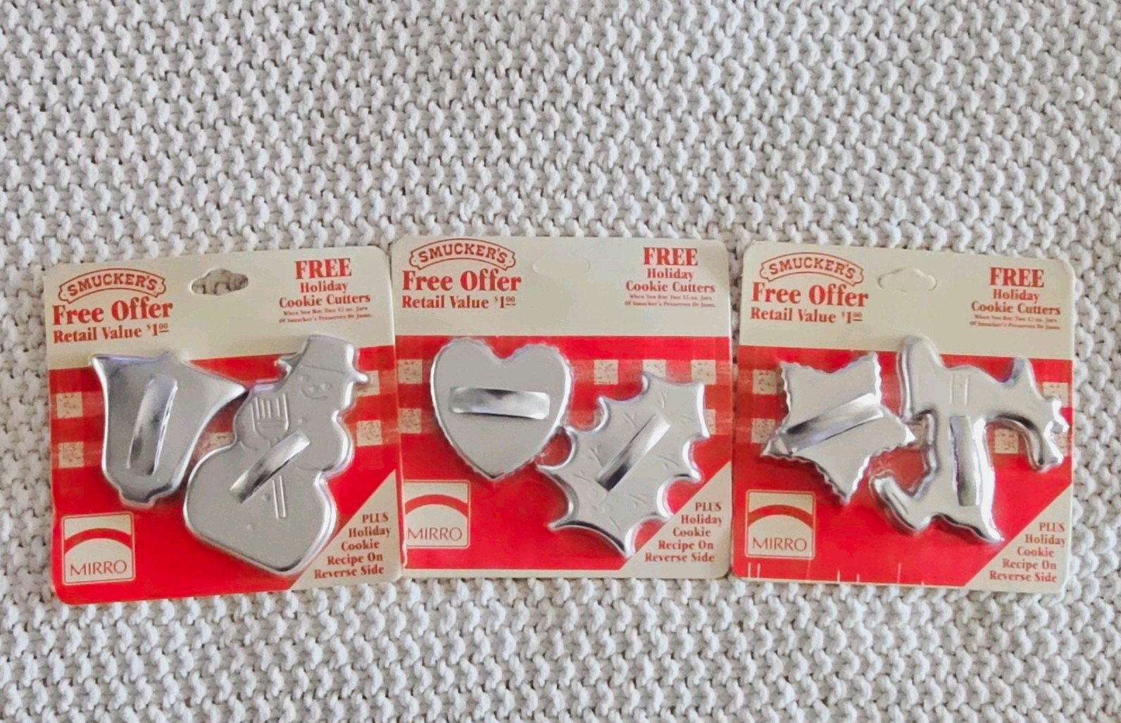 Vintage Vintage Smucker's Mirro Aluminum Holiday Cookie Cutters Set of 6 - NOS