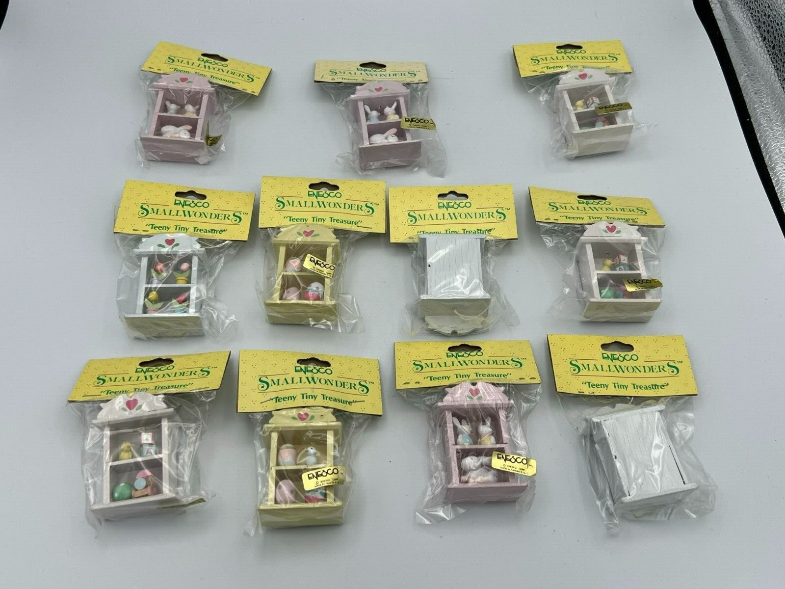 Vintage Lot of 11 Enesco Small Wonders Teeny Tiny Treasure Easter Shadow Boxes