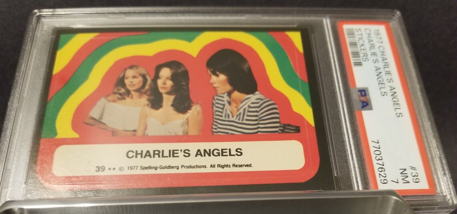 1977 CHARLIE'S ANGELS # 39 PSA 7 NM CHARLIE'S ANGELS STICKER CARD