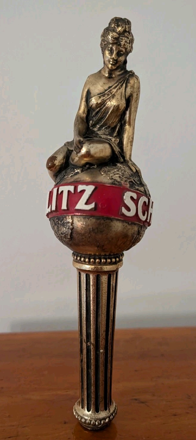Vintage Schlitz Beer Tap Handle Golden Girl Goddess World Globe Vintage Schlitz Beer Tap Handle Golden Girl Goddess World Globe