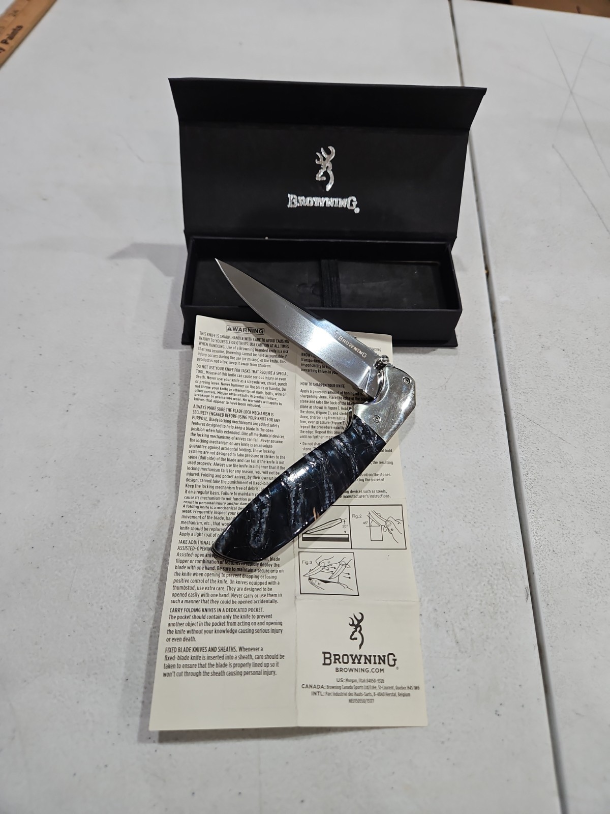 Browning Knife Mirrored 440C 3.8'' Blade, Linerlock, Made in Italy, NIB, RARE Browning Knife Mirrored 440C 3.8'' Blade, Linerlock, Made in Italy, NIB, RARE