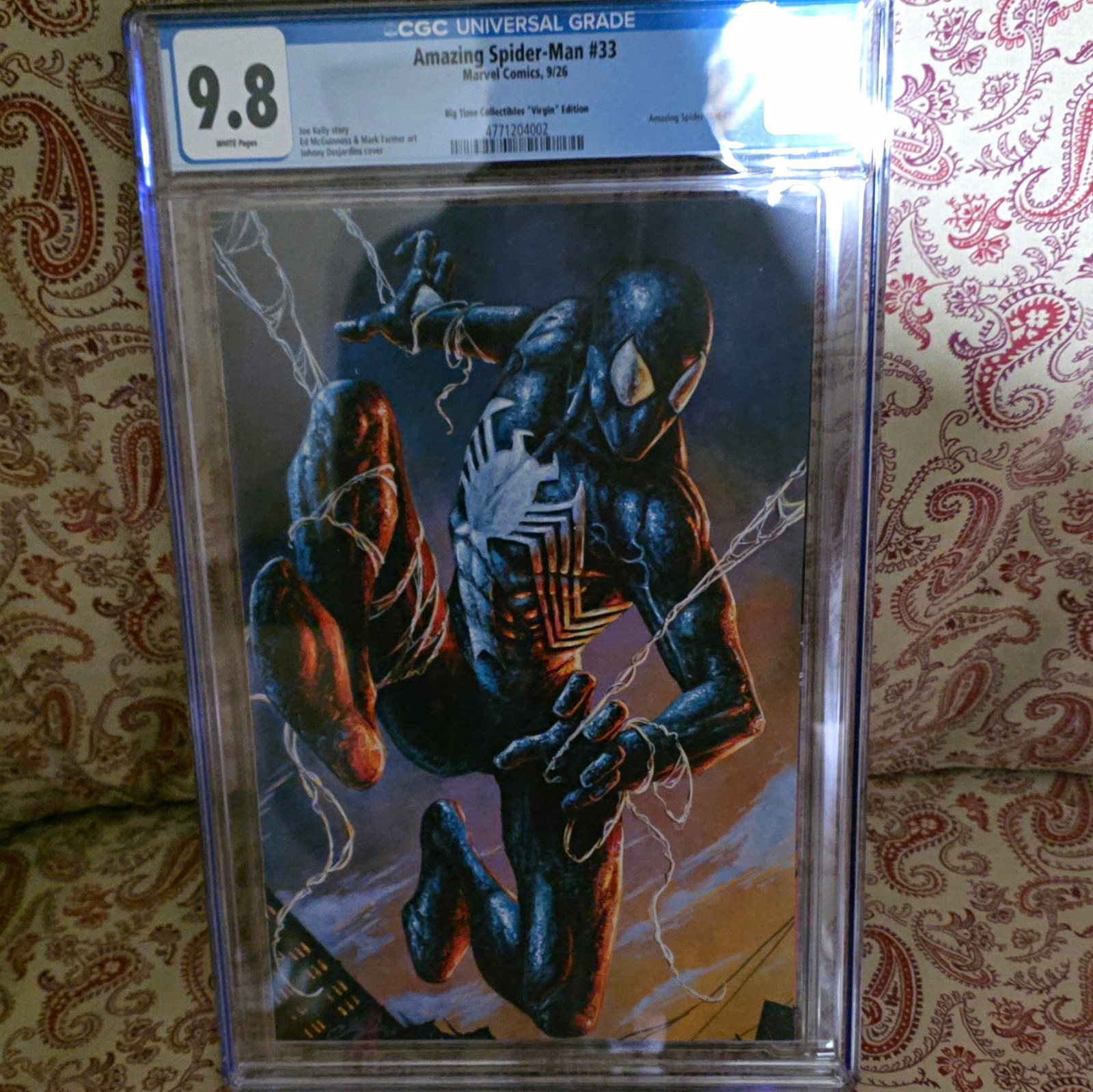 Marvel Amazing Spider-Man #33 CGC 9.8 Virgin Variant Johnny Desjardins 2026 Marvel Amazing Spider-Man #33 CGC 9.8 Virgin Variant Johnny Desjardins 2026