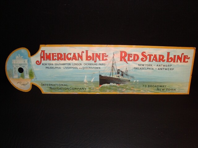 Circa 1880s American Line/Red Star Line Ledger Marker Circa 1880s American Line/Red Star Line Ledger Marker