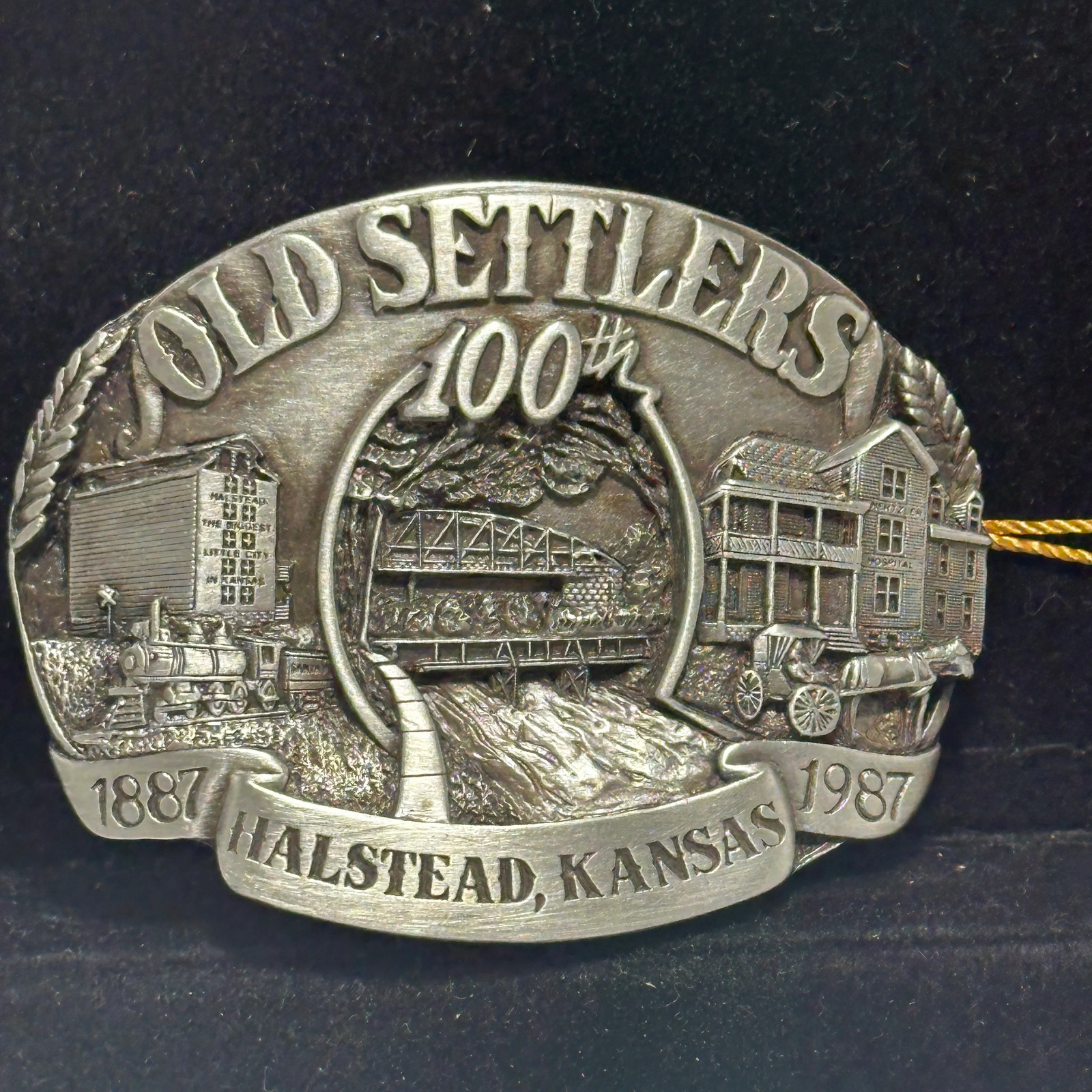Vintage 1987 Halstead KS Old Settlers Centennial Limited Edition Buckle 77/2000