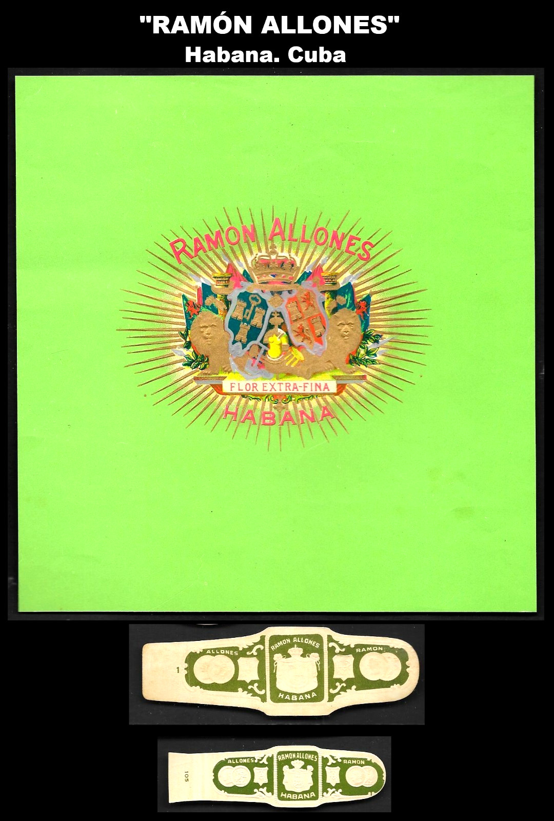 Great Cuban Cigar Label & Cigar Bands; RAMON ALLONES. Havana COLLECTIBLES