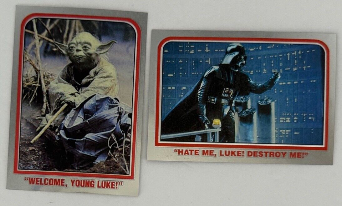 2 1980 Topps Star Wars Empire Strikes Darth Vader & Yoda Blast from the Past