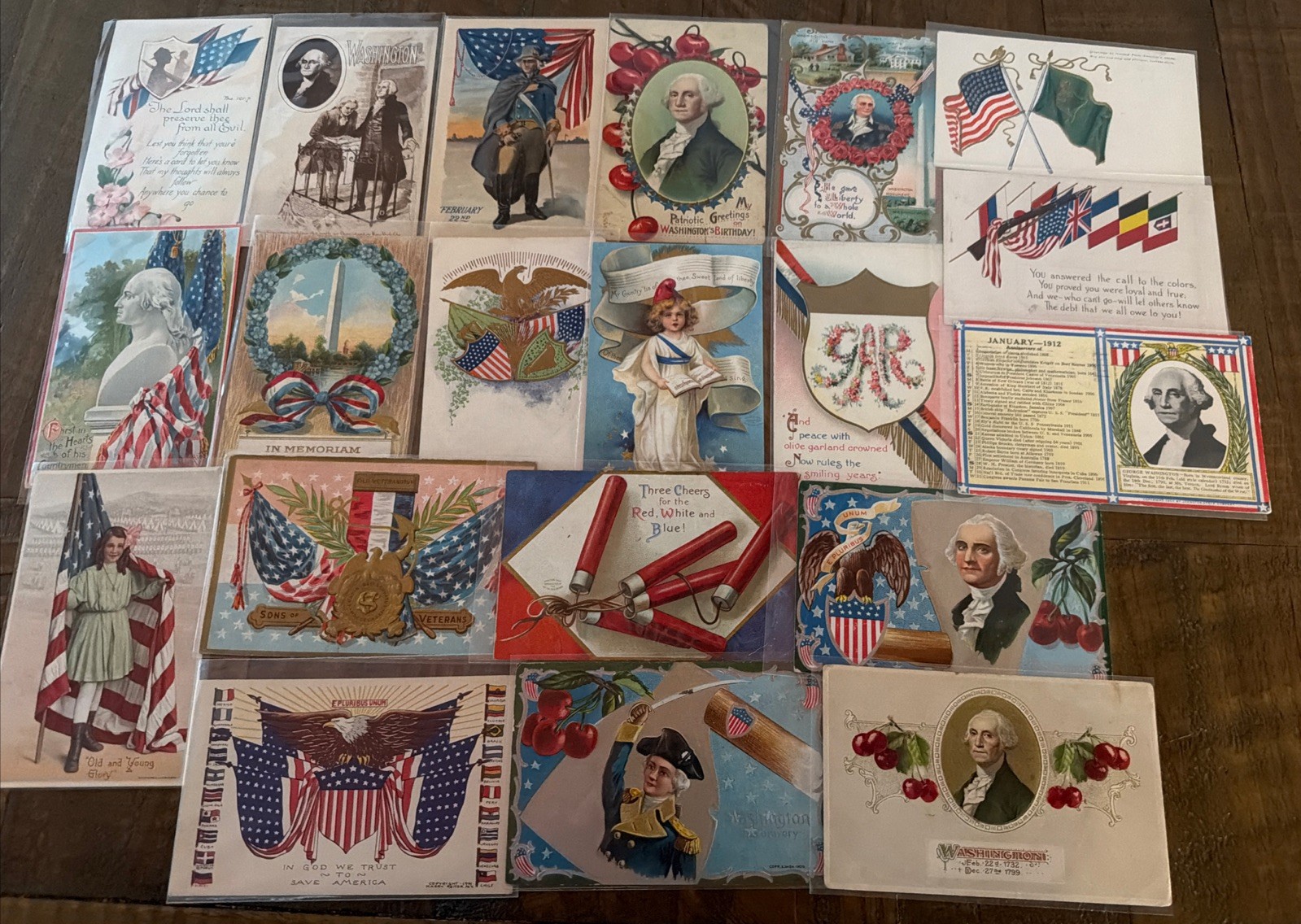 Lot of 20 Antique~ Patriotic Postcards~ Washington~July 4th~Flags~etc.~s705 Lot of 20 Antique~ Patriotic Postcards~ Washington~July 4th~Flags~etc.~s705