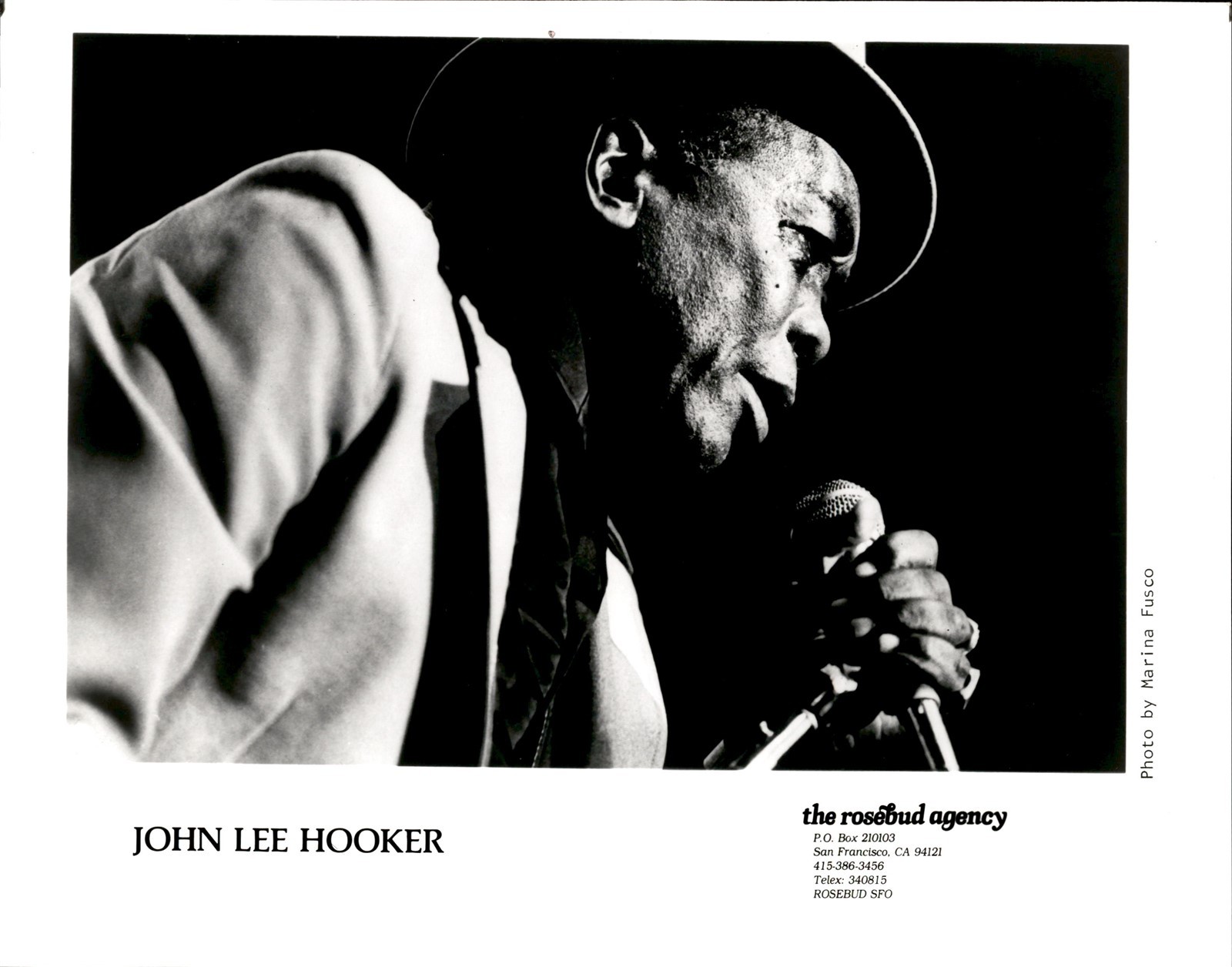 LD400 1990 Original Marina Fusco Photo AMERICAN BLUES SINGER JOHN LEE HOOKER