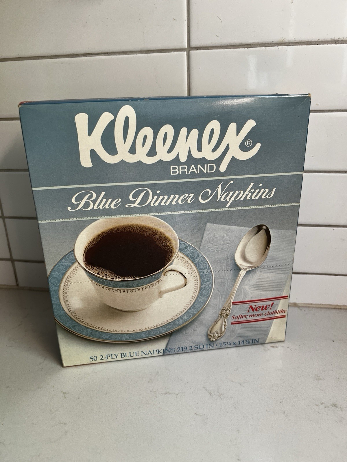 NOS Vintage Kleenex brand blue dinner napkins 1984 50 Count NOS Vintage Kleenex brand blue dinner napkins 1984 50 Count
