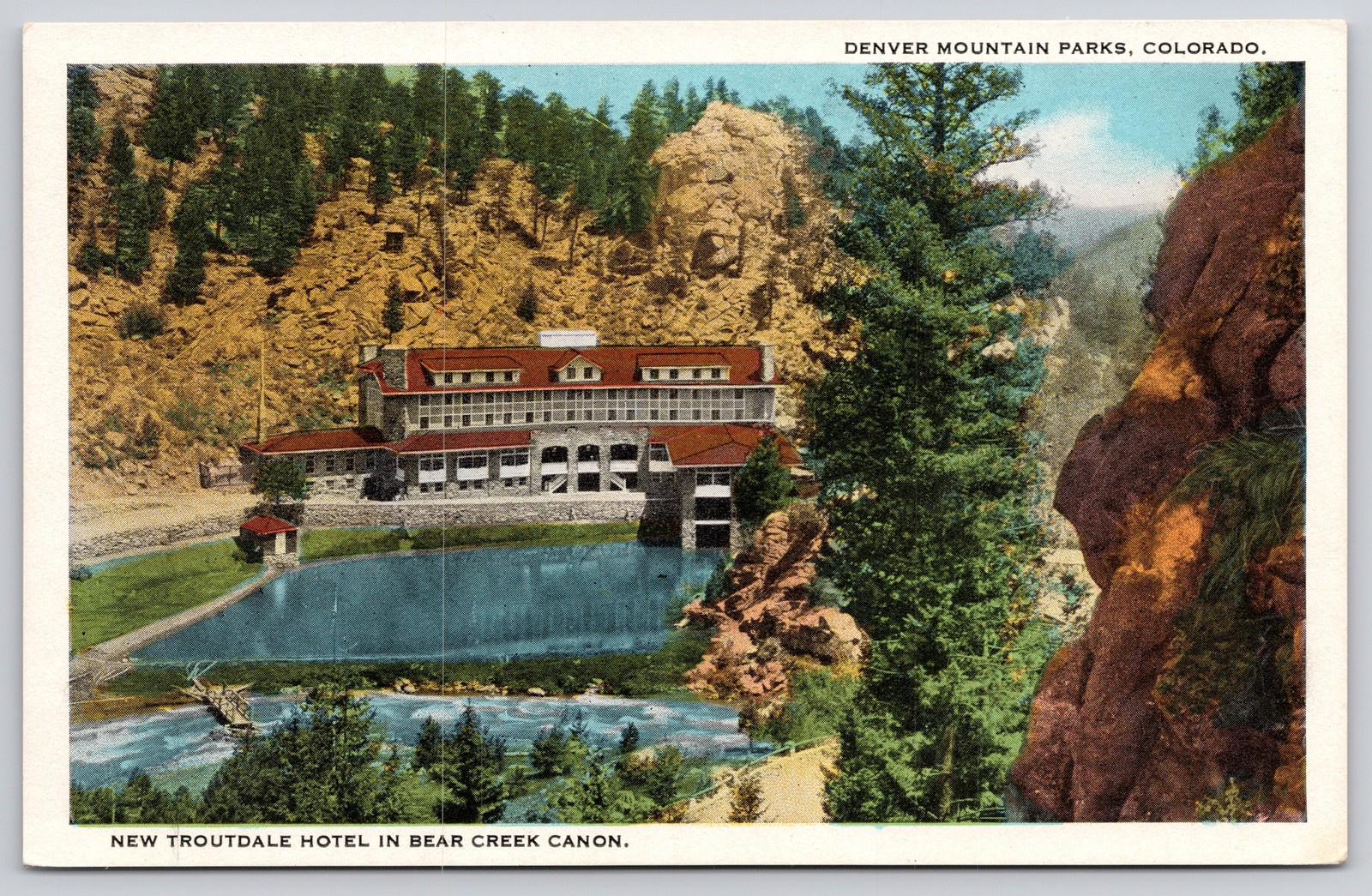 Colorado CO Troutdale Hotel Bear Creek Canyon Postcard c1920s Colorado CO Troutdale Hotel Bear Creek Canyon Postcard c1920s