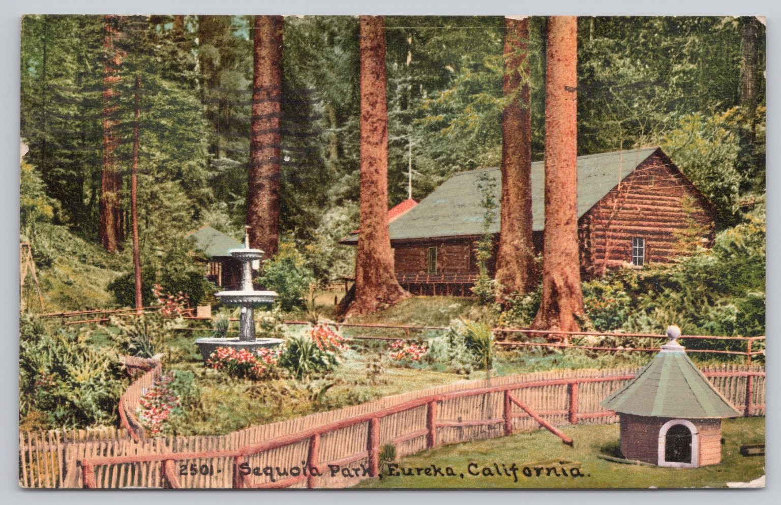 Vintage 1912 Sequoia Park Eureka California Postcard Scenic View