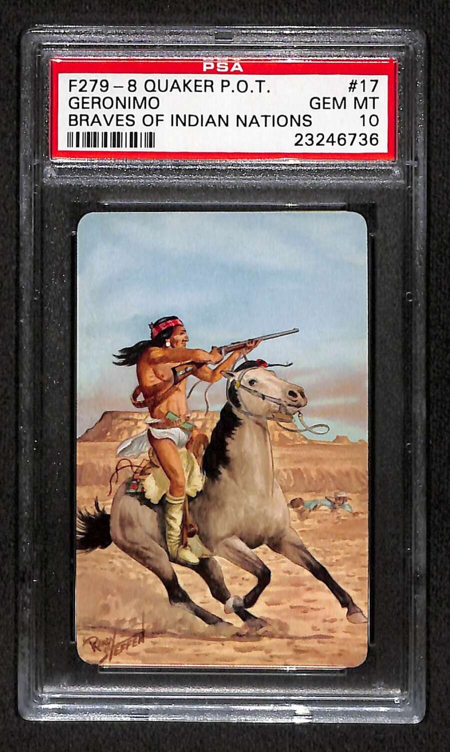 1956 Quaker POT Braves Indian Nations 17 Geronimo  PSA 10 GEM MINT C107561