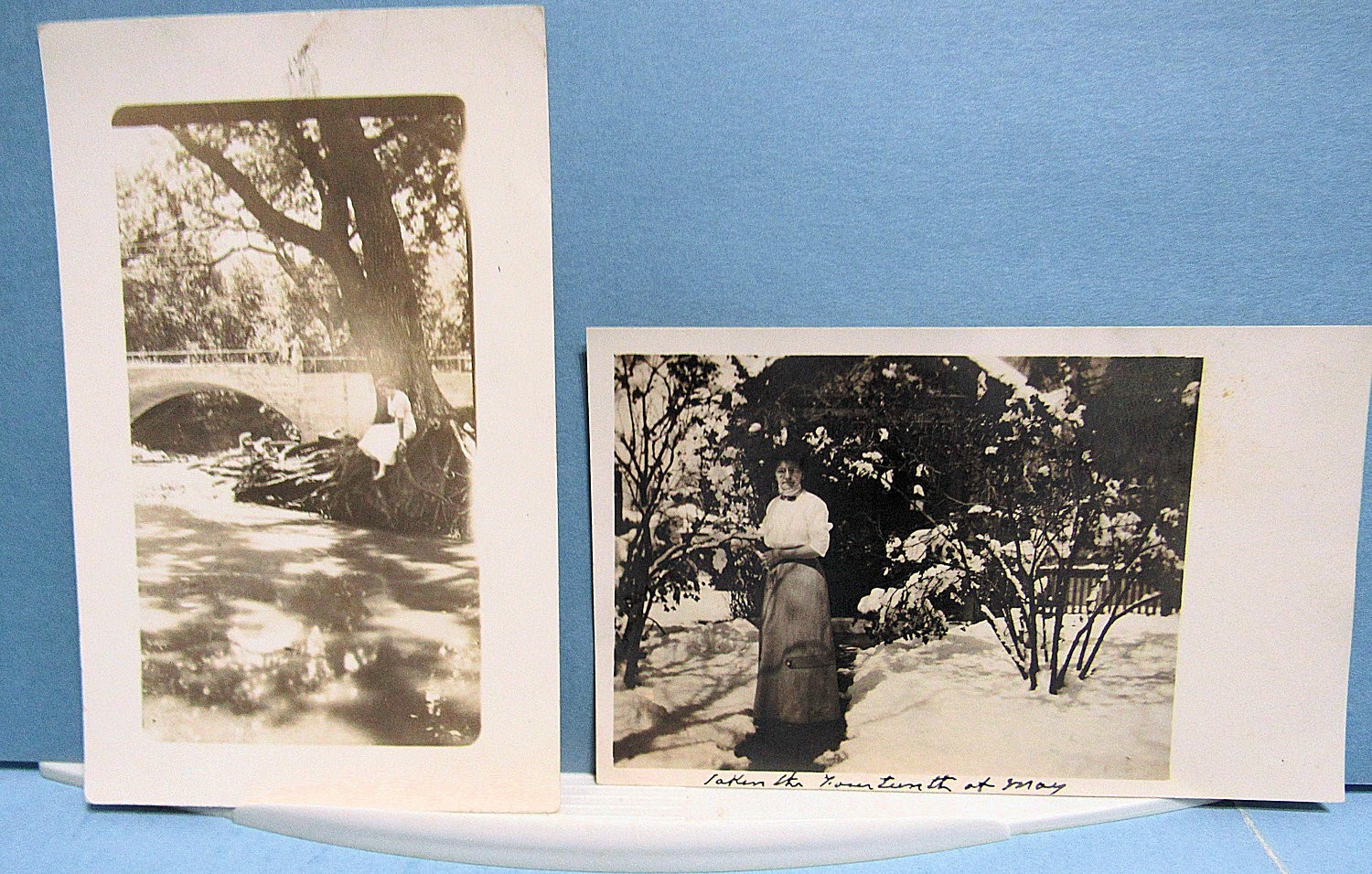 2 Vintage RPPC Real Photo POSTCARD Women Long Dress Snow Scene Shade Tree 2 Vintage RPPC Real Photo POSTCARD Women Long Dress Snow Scene Shade Tree