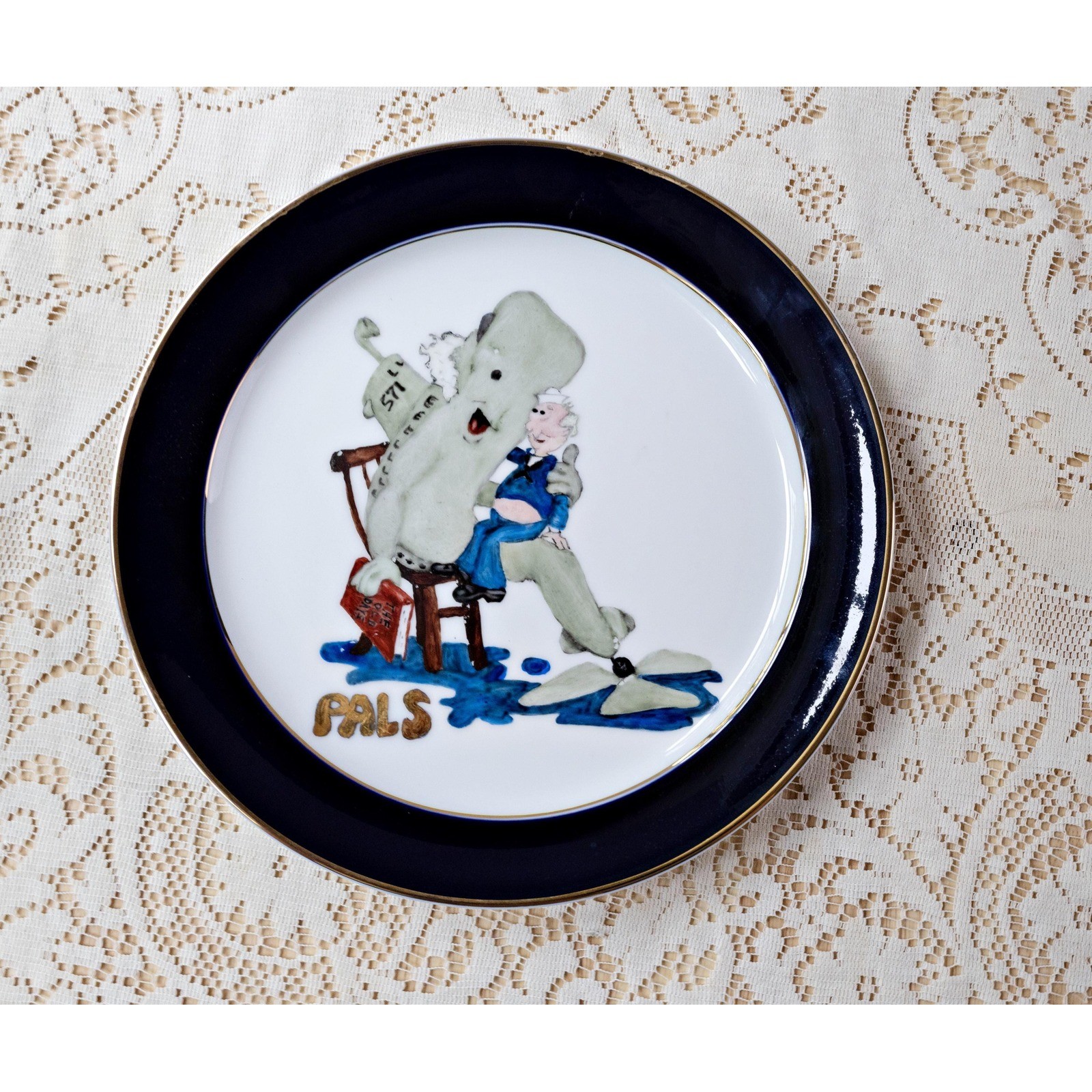 Vintage USS Nautilus SSN-571 Submarine US Navy Commemorative Plate Hand Painted Vintage USS Nautilus SSN-571 Submarine US Navy Commemorative Plate Hand Painted