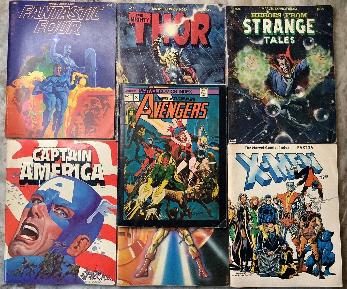 The Marvel Comics Index 3, 4, 5, 6, 8A, 8B, 9A Marvel 1976/77