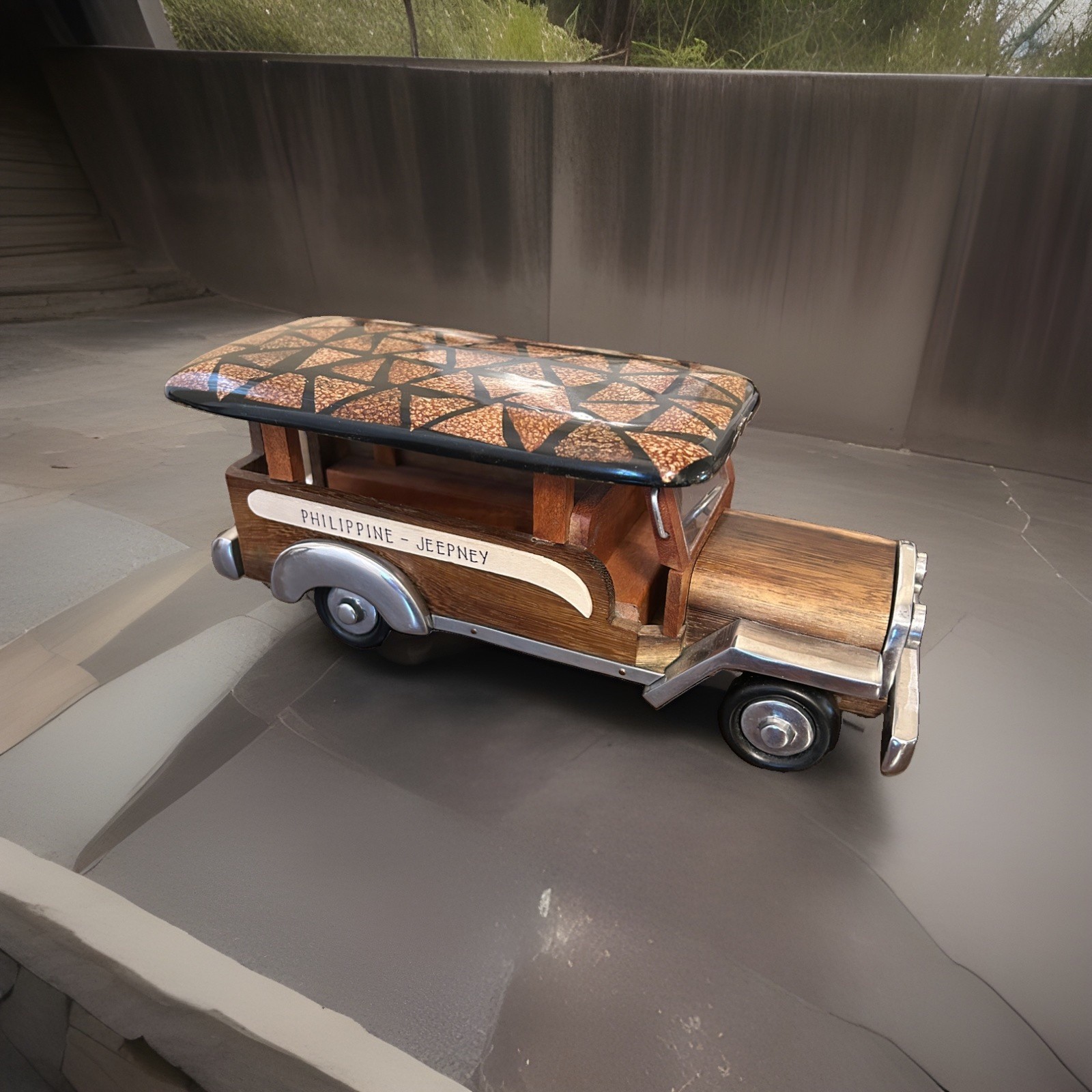 Handcrafted Wooden Philippine Jeepney Model Folk Art Souvenir Wood Metal 9 Inch Handcrafted Wooden Philippine Jeepney Model Folk Art Souvenir Wood Metal 9 Inch