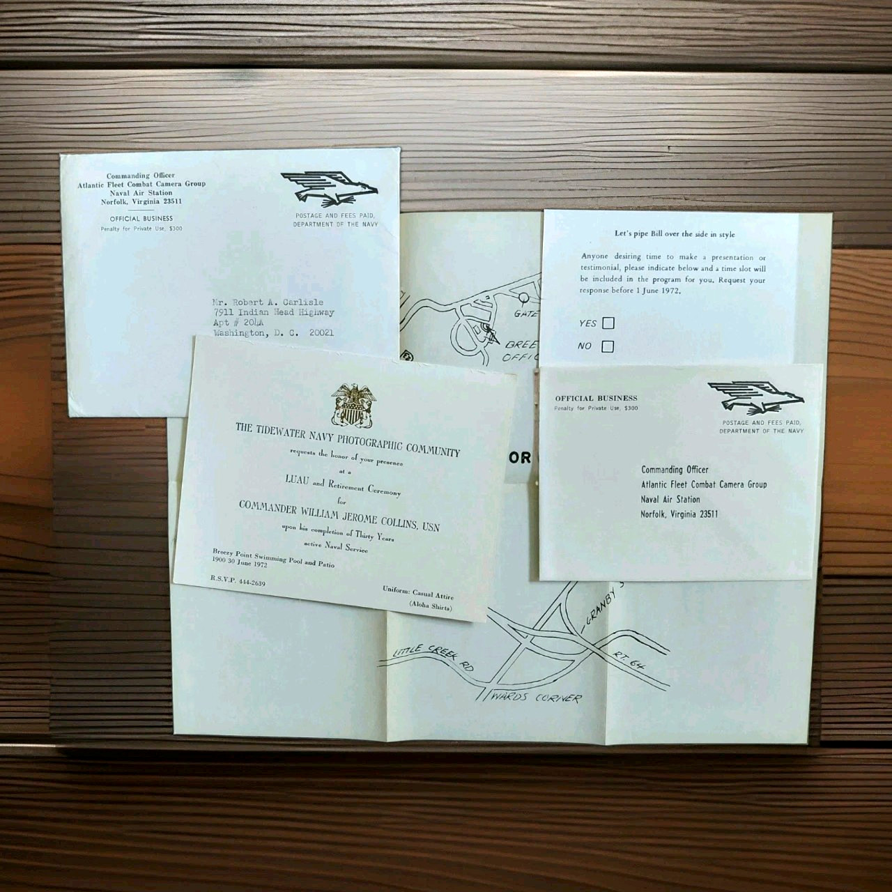 U.S. Navy Retirement Ceremony Invitation 1972 Atlantic Fleet Historic Timely U.S. Navy Retirement Ceremony Invitation 1972 Atlantic Fleet Historic Timely
