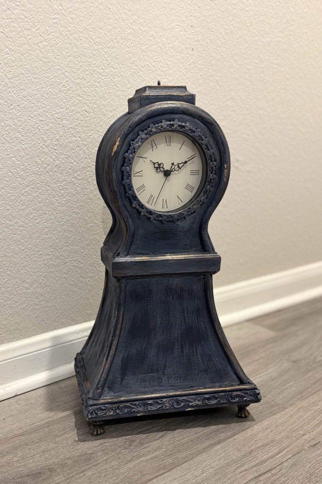 VTG Swedish Mora Style Miniature Table Clock Hand Paint Folk Art 18” X10” X6.5” VTG Swedish Mora Style Miniature Table Clock Hand Paint Folk Art 18” X10” X6.5”