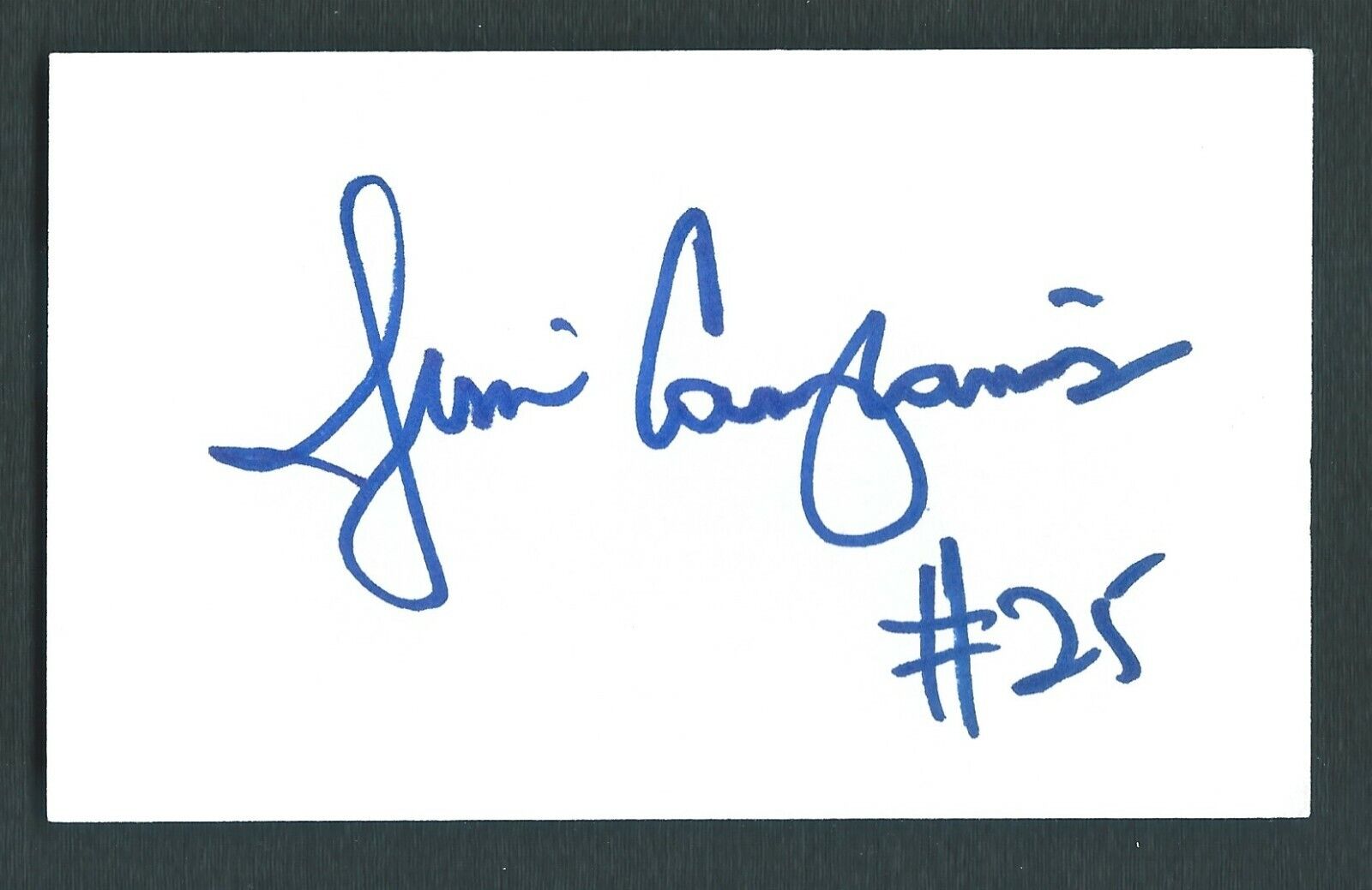 JIM CAMPANIS Signed Autographed 3X5 Index Card Dodgers Royals Pirates