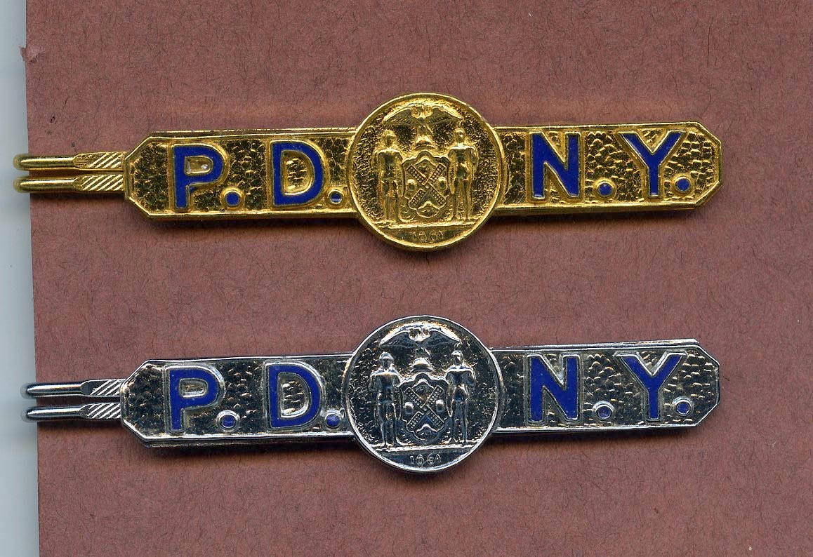 Vintage NYPD New York City Police PDNY Tie Bars / Money Clips (Pair of Two)