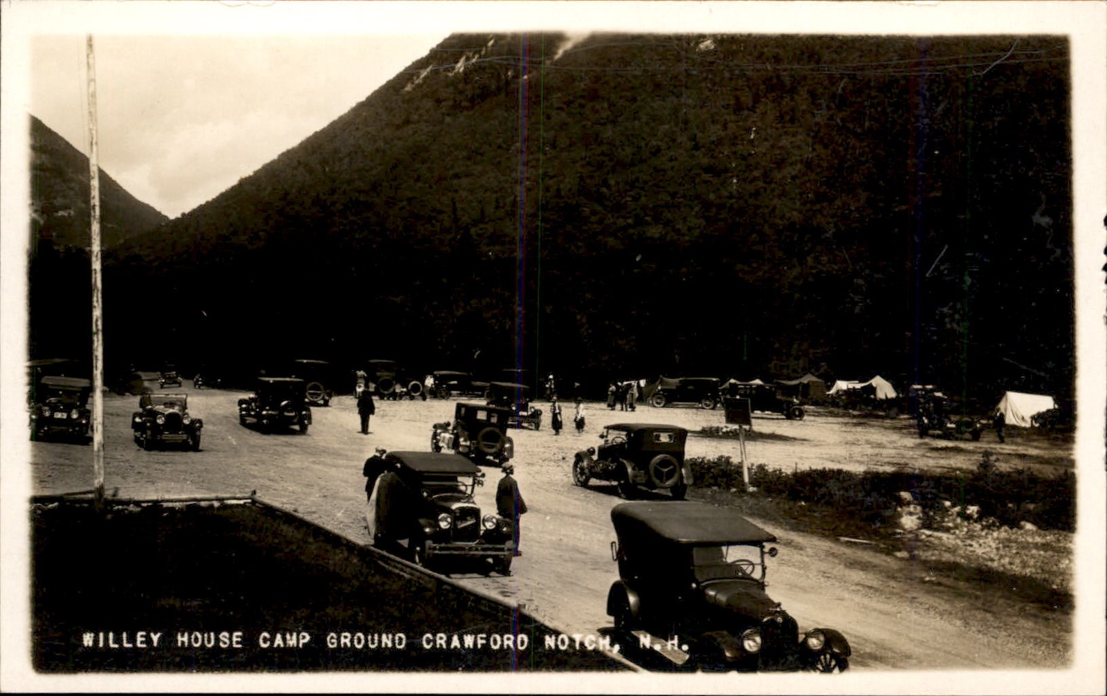 Crawford Notch NH Willey House Camp CARS c1920s-30s Real Photo Postcard bhn Crawford Notch NH Willey House Camp CARS c1920s-30s Real Photo Postcard bhn