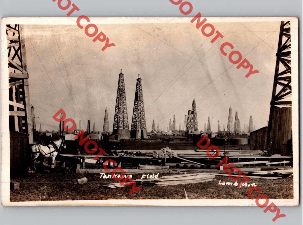 c1923 Tankawa Oil Field Wells PERRY Oklahoma OK RPPC Real Photo Postcard c1923 Tankawa Oil Field Wells PERRY Oklahoma OK RPPC Real Photo Postcard