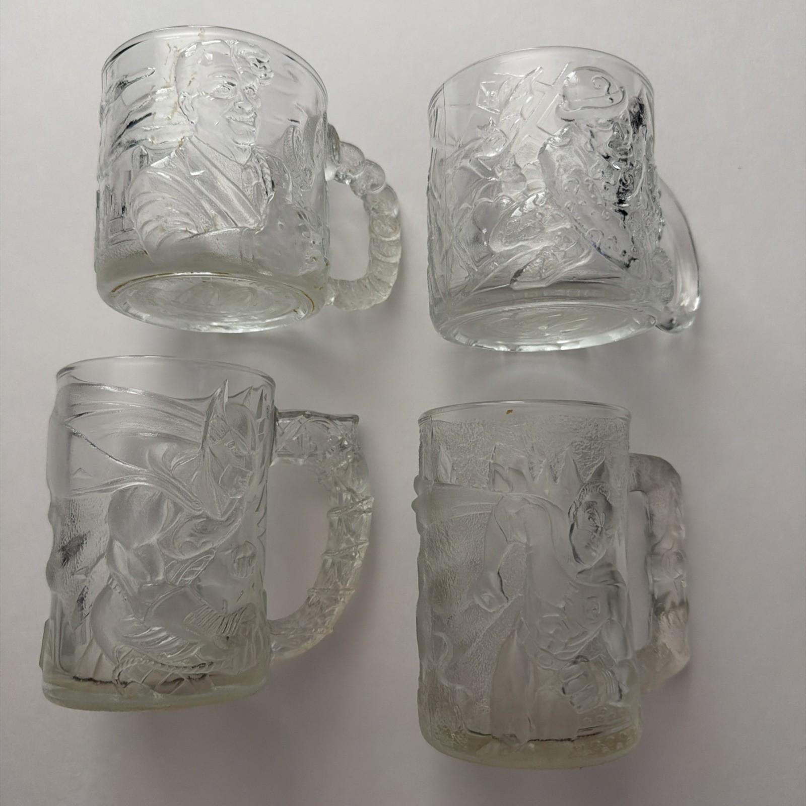 Vintage 1995 Batman Forever McDonalds Glasses Mug Set of 4 France Vintage 1995 Batman Forever McDonalds Glasses Mug Set of 4 France