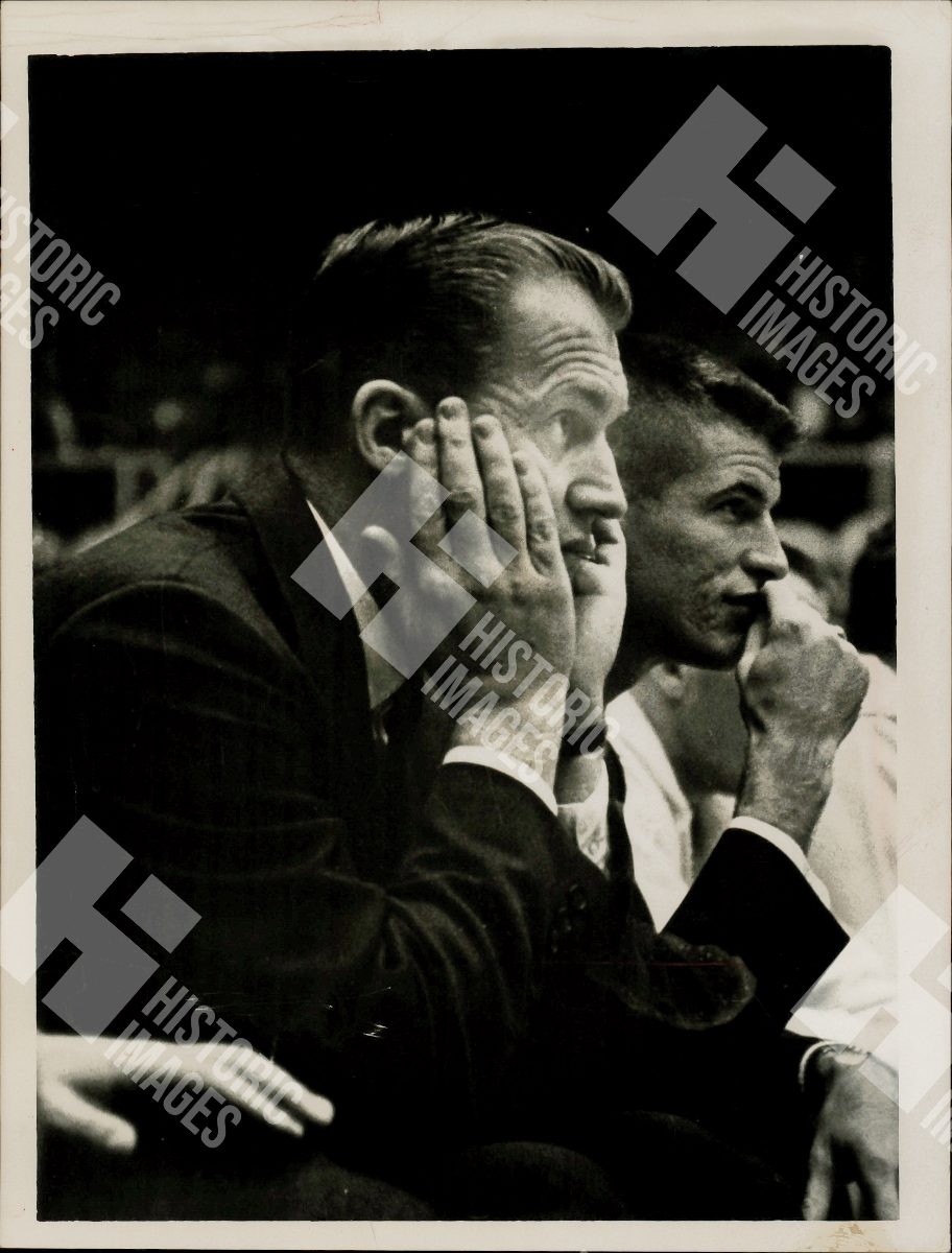1965 Duke coaches Vic Bubas and Bucky Waters on the sidelines 1965 Duke coaches Vic Bubas and Bucky Waters on the sidelines