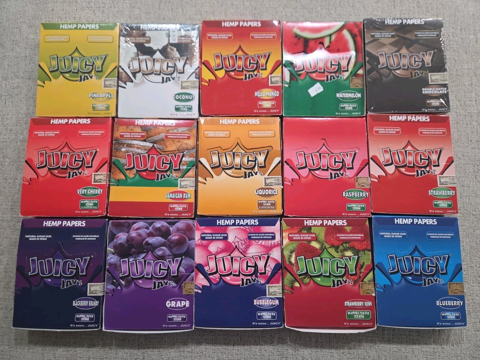💚15 PACK JUICY JAY'S ROLLING PAPERS King  SIZE✨32 LEAVES Pick Your Own Flavors 