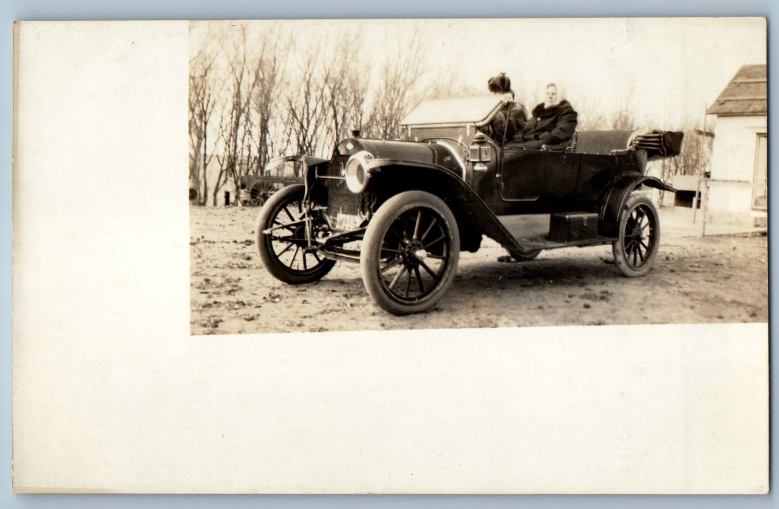 c1910's Woman Driving Car House Scene Dirt Road RPPC Photo Antique Postcard c1910's Woman Driving Car House Scene Dirt Road RPPC Photo Antique Postcard