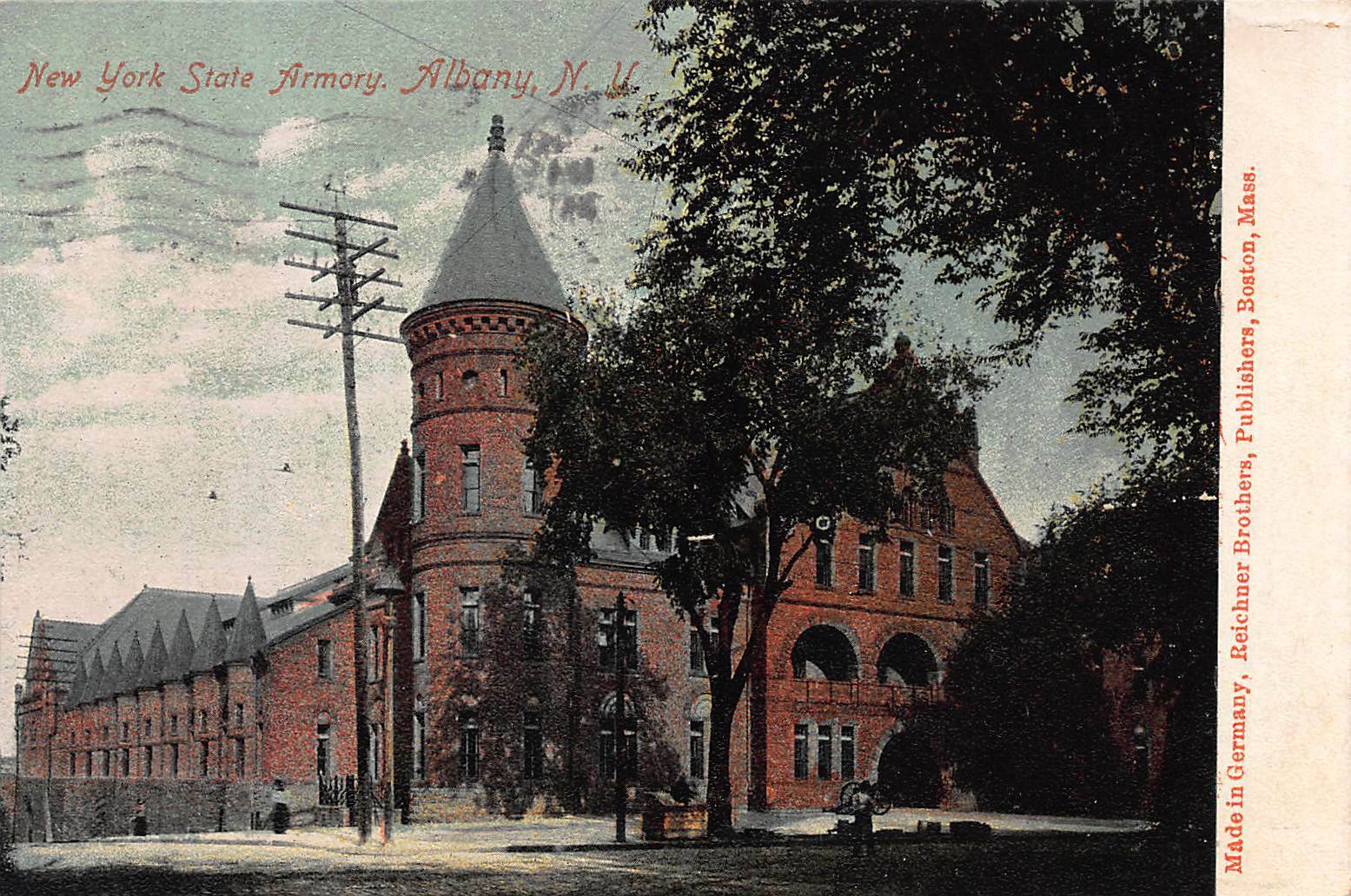 New York State Armory, Albany, N.Y., Early Postcard Used in 1907