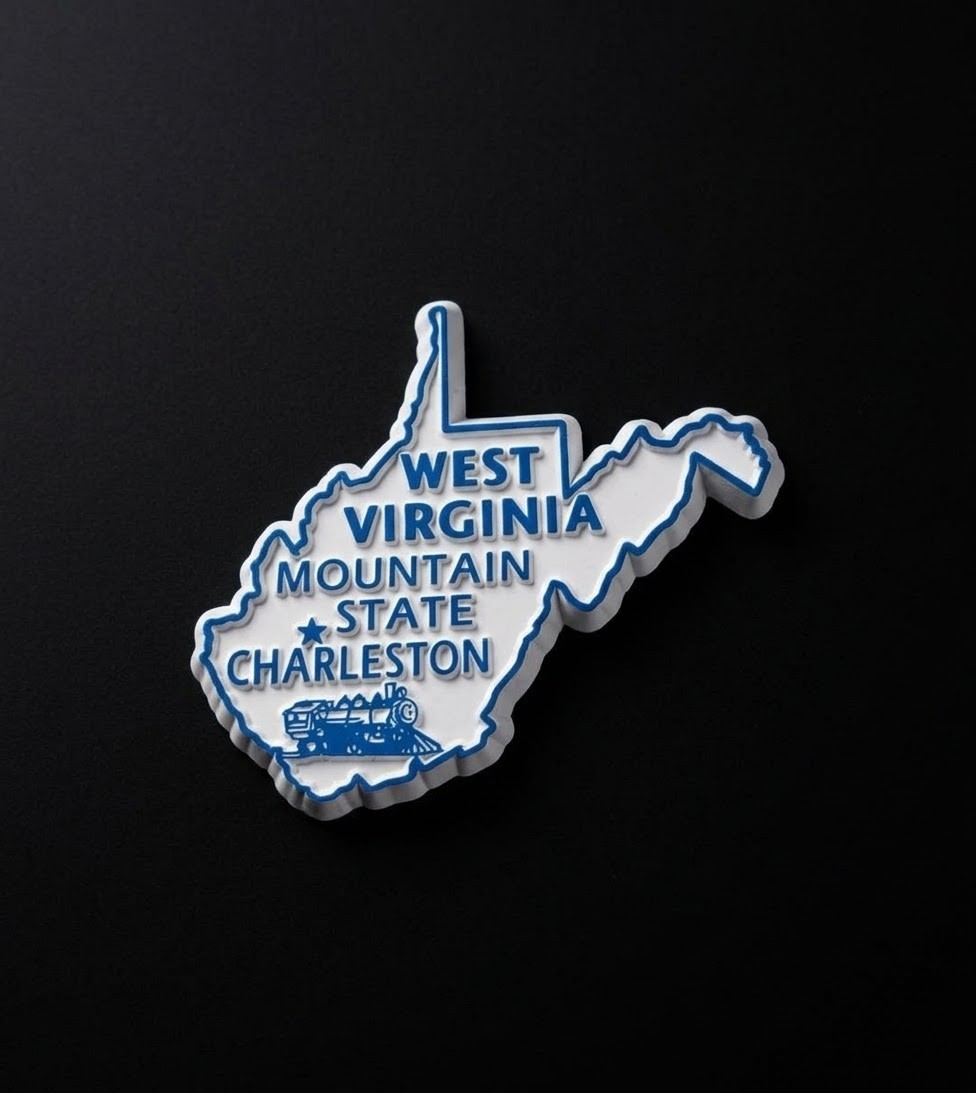 Vintage West Virginia State Magnet - Mountain State Charleston Souvenir Train