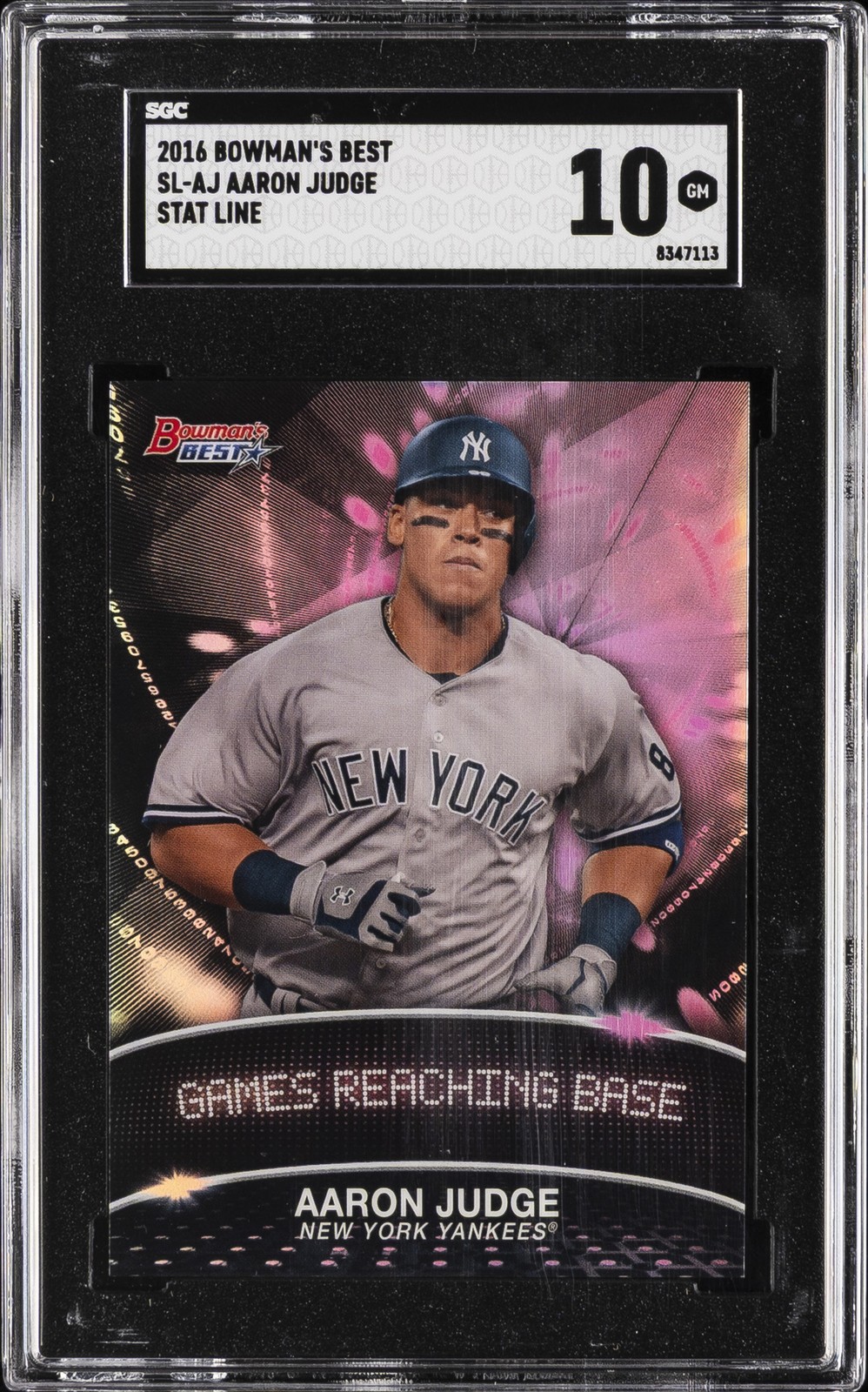 2016 BOWMAN\'S BEST STAT LINE #SL-AJ AARON JUDGE SGC 10 GM