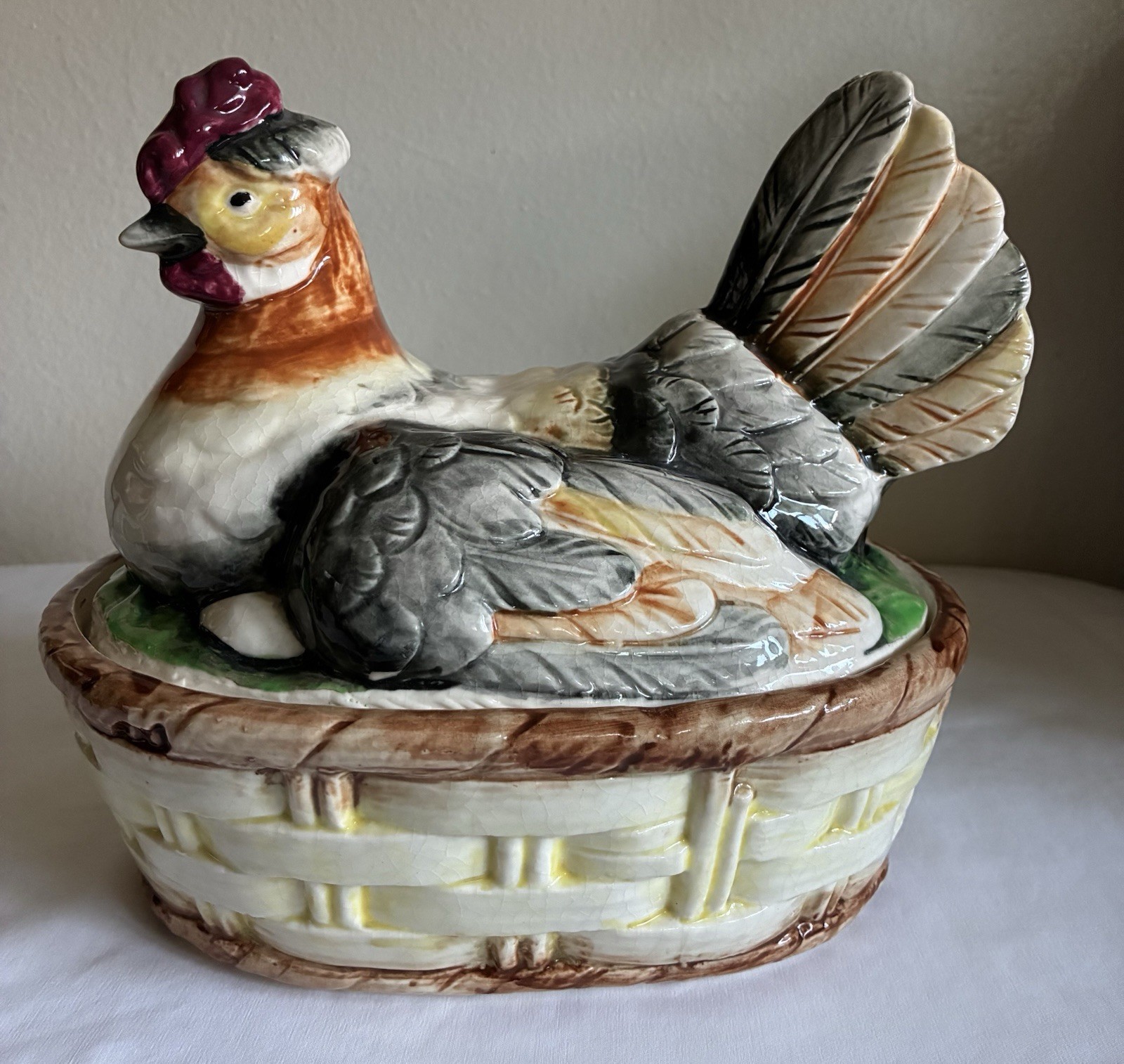 Vintage Hen Chicken On Nest Ceramic Lidded Hand Painted Made In Japan 9 Vintage Hen Chicken On Nest Ceramic Lidded Hand Painted Made In Japan 9