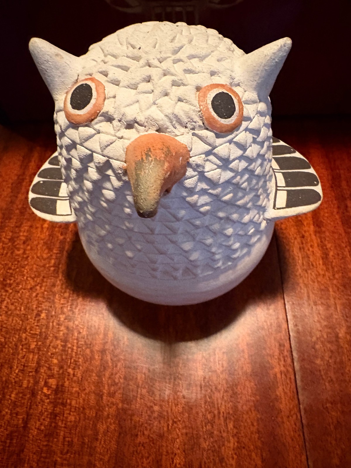 Vintage Native American Pueblo Acoma Pottery Owl by Jesse Garcia