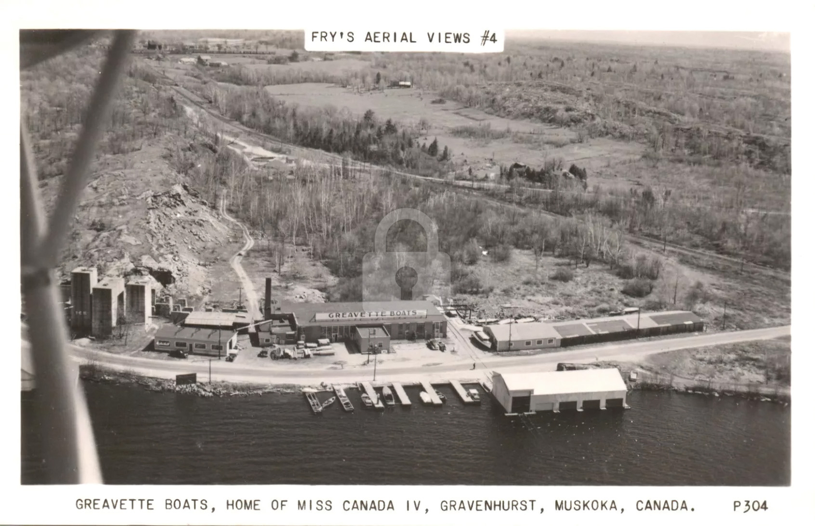 Greavette Boats Gravenhurst Muskoka Canada Aerial View 2 RPPC Postcard Copy Greavette Boats Gravenhurst Muskoka Canada Aerial View 2 RPPC Postcard Copy