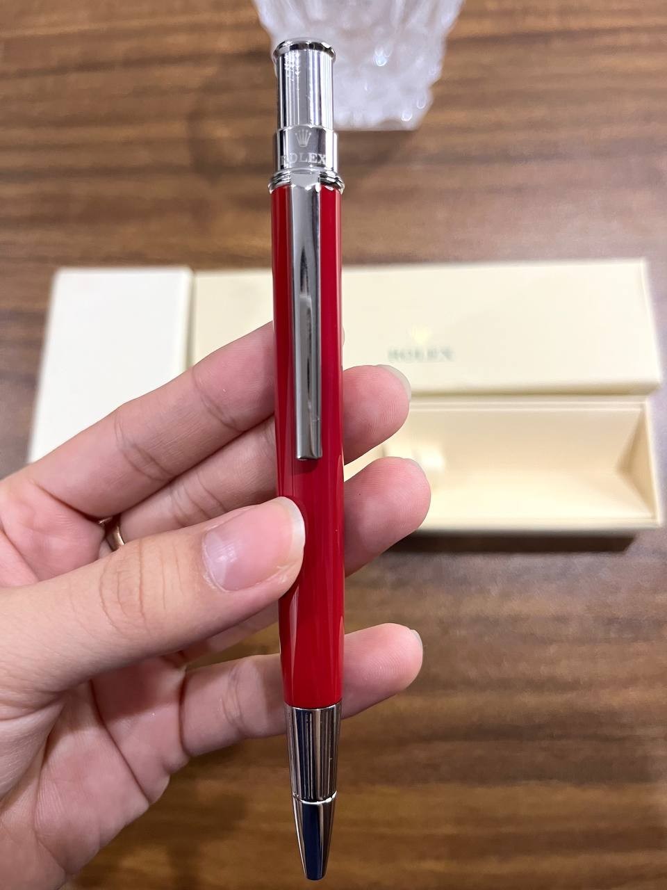 SALE New 2026 Rolex Red Ruby Oyster Ballpoint Pen Full Box with Pouch VIP Gift
