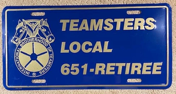 Teamsters Local 651 Vintage License Plate Teamster Union Lexington Brotherhood