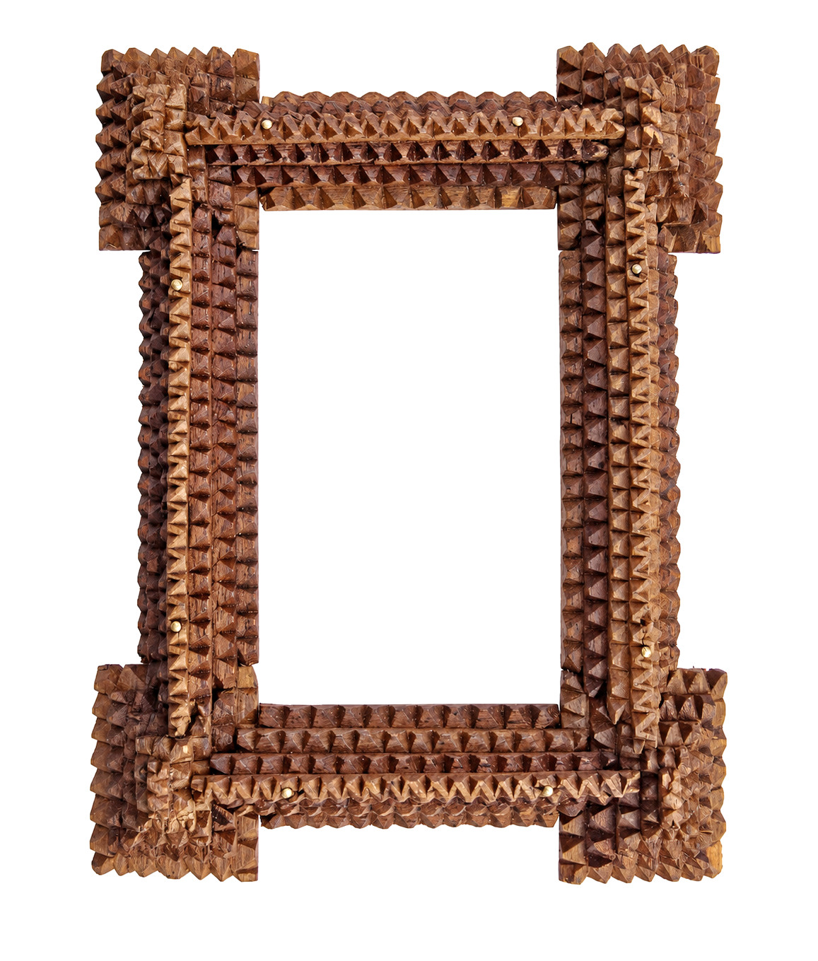 Antique Tramp Art Picture Frame, Black Forest, Original 19th Century (# 19342) Antique Tramp Art Picture Frame, Black Forest, Original 19th Century (# 19342)
