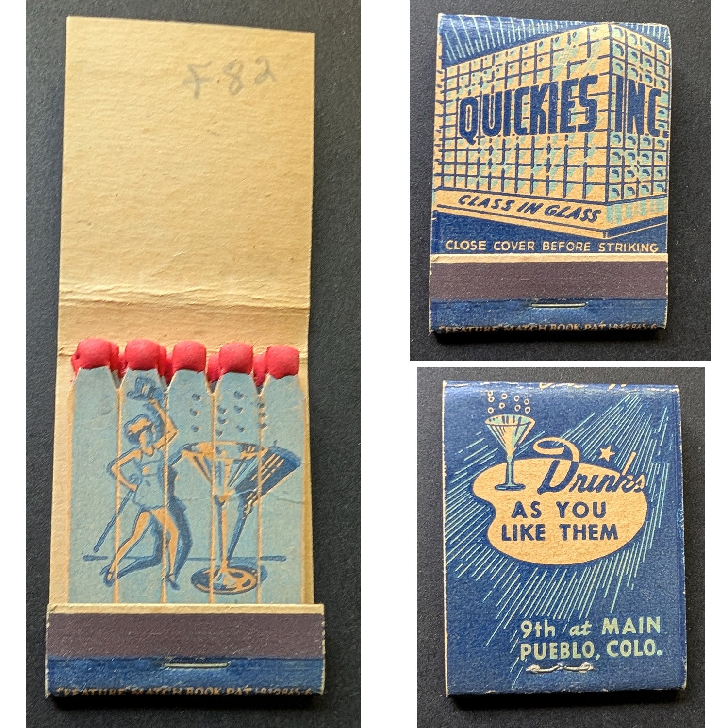 Girlie Feature Matchbook Quickies Inc Pueblo CO