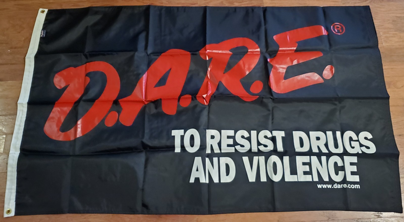 New DARE D.A.R.E. Flag Banner Drug Abuse Resistance Education 58”X36” Wall Decor New DARE D.A.R.E. Flag Banner Drug Abuse Resistance Education 58”X36” Wall Decor