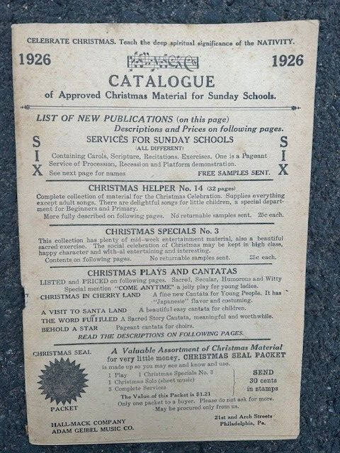 Rare Vintage Original 1926 Hall Mack Co. Christmas Catalog for Sunday Schools Rare Vintage Original 1926 Hall Mack Co. Christmas Catalog for Sunday Schools
