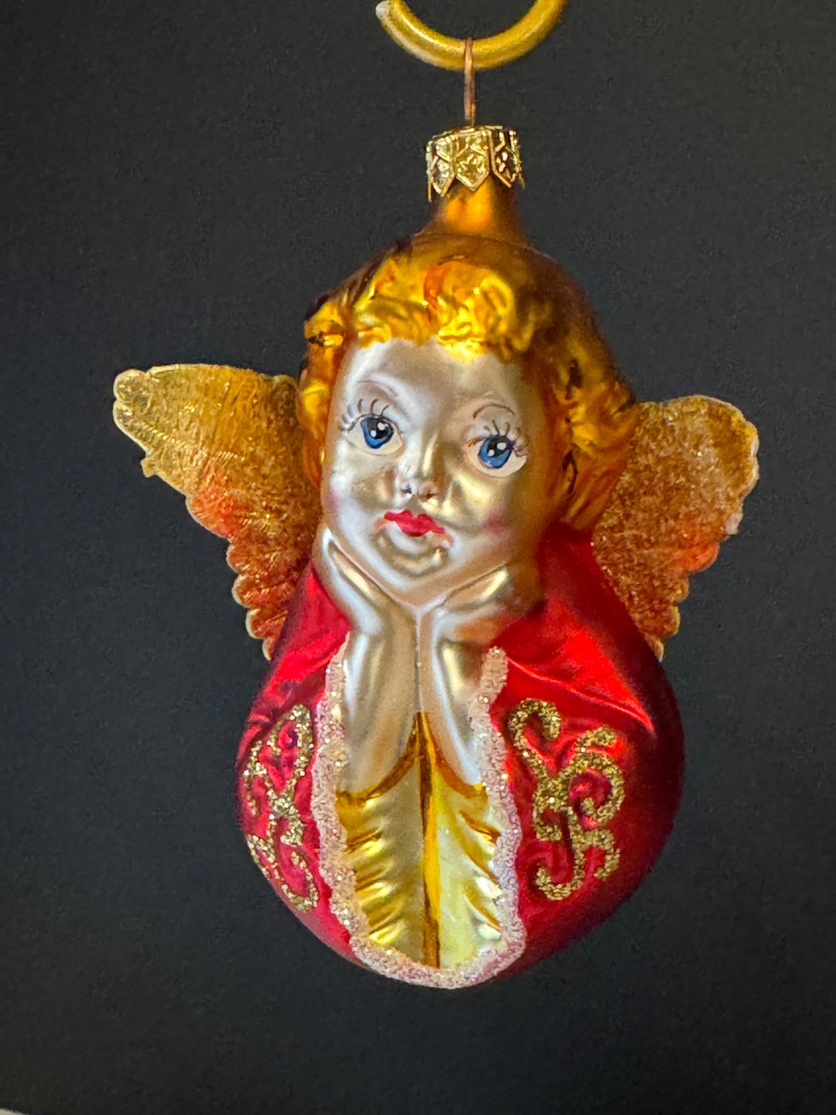 VTG Christopher Radko SWEET DREAMS ANGEL Red/Gold Christmas Ornament 1990's VTG Christopher Radko SWEET DREAMS ANGEL Red/Gold Christmas Ornament 1990's